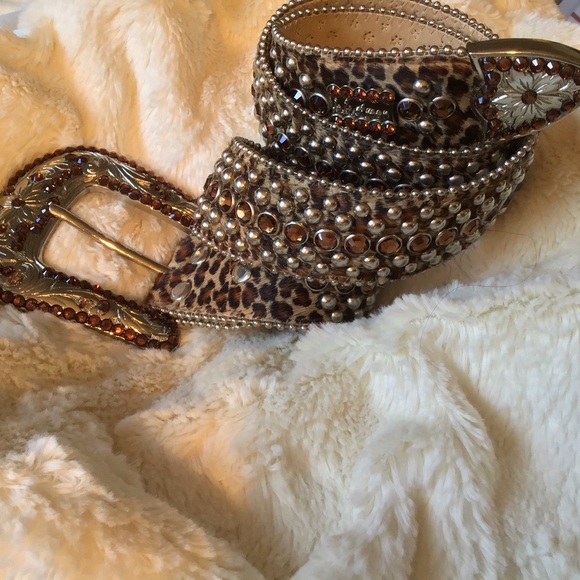 bb simon Other - BB SIMON LEOPARD CALF HAIR FULLY LOADED BELT